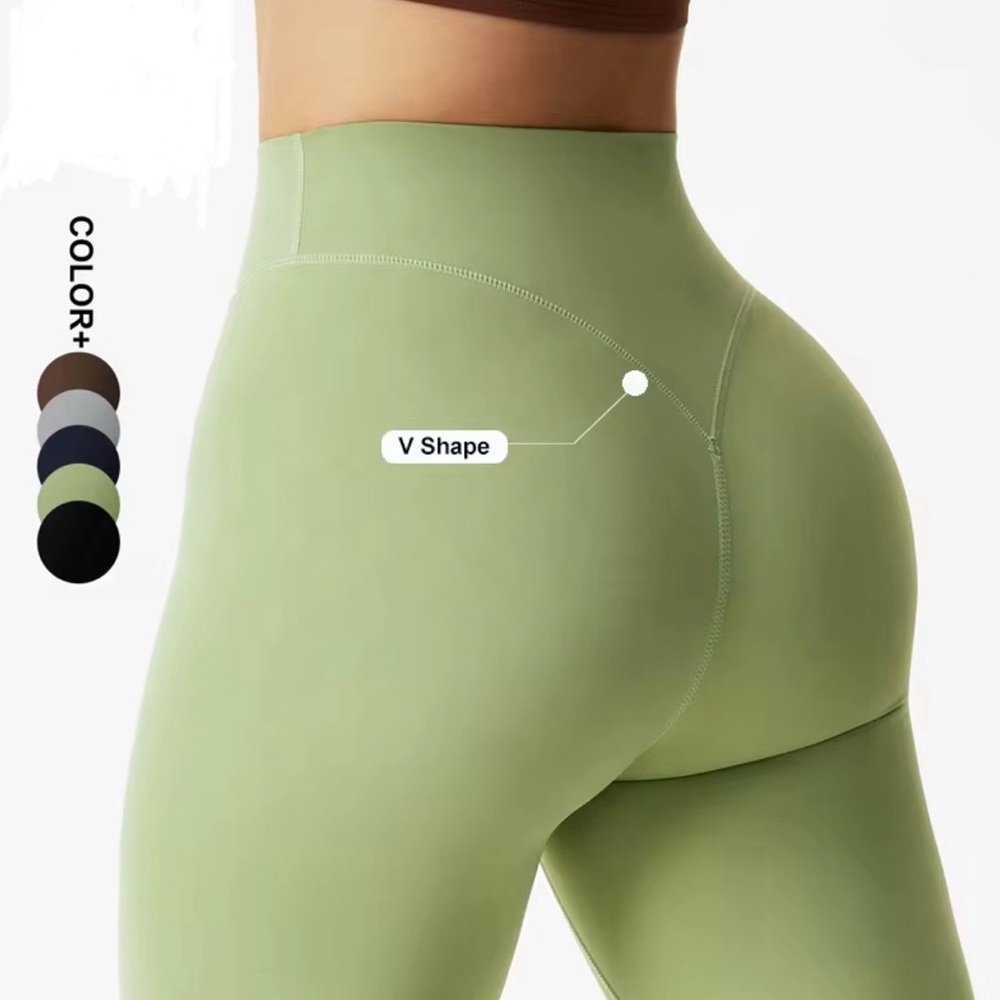 Nylon Soft Women V-shaped  high-waisted butt lifting leggings